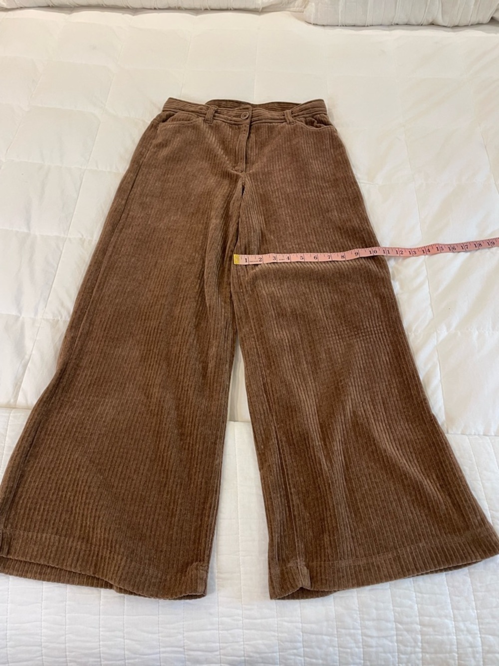 Industry Corduroy Like Pants.  Wide Leg Size 8 Light Brown - Picture 5 of 10
